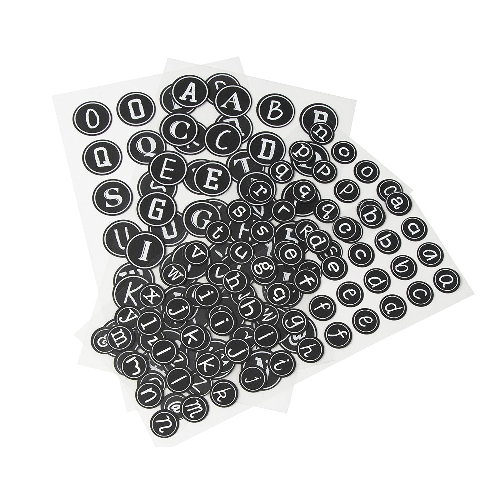 Chalkboard Theme Letter Sticker - 144-Pack Round Alphabet Labels, Includes Uppercase and Lowercase English Letters and Symbols, for Craft Projects, SC